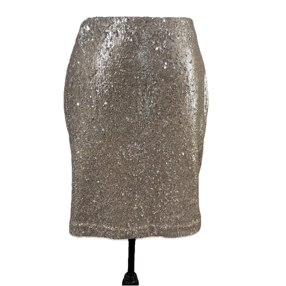 WHBM Women's Size 2 Gold Sequin Mini Skirt - Picture 2 of 9